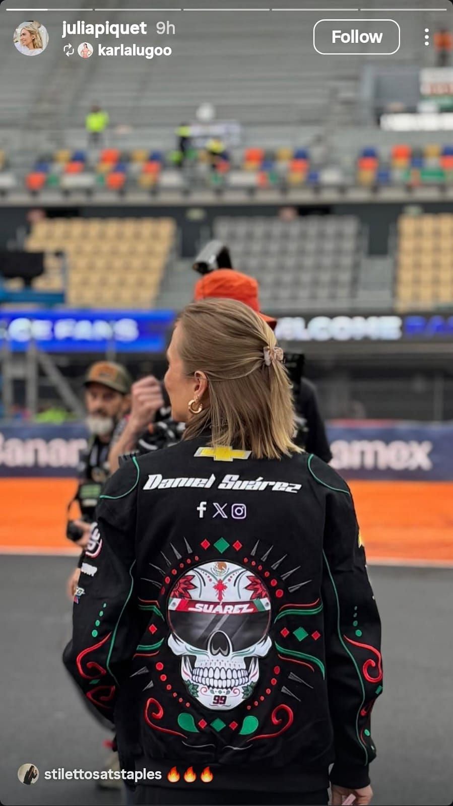 Julia Piquet supporting her husband for his first-ever home race in Mexico City (Source: @juliapiquet via Instagram)
